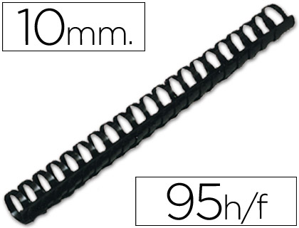 ANNEAU PLASTIQUE  RELIER Q-CONNECT CAPACIT 50F 10MM DIAMTRE COLORIS NOIR BOTE 100 UNITS