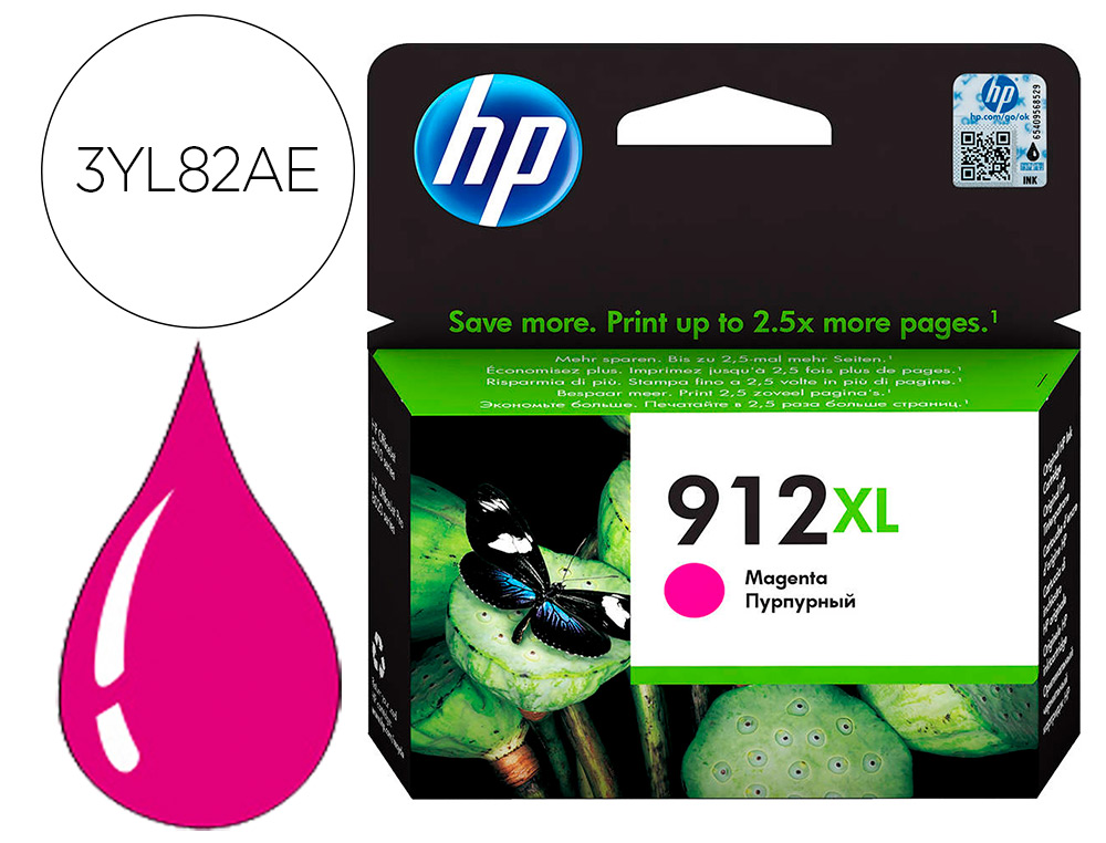 CARTOUCHE ENCRE HP 912XL 8010 / 8020 / 8035 COULEUR MAGENTA 825 PAGES