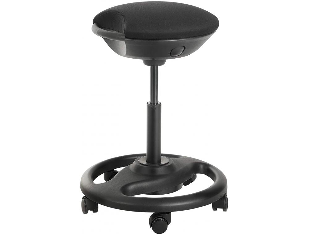 TABOURET ERGONOMIQUE ALBA  A ROULETTES HAUTEUR REGLABLE    NOIR